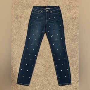Tommy Hilfiger Dark Blue Skinny Jeans with Gemstone Details